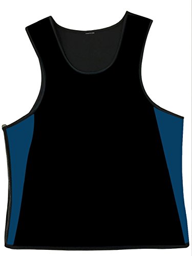 Stworld Mens Sports Sauna Neoprene Firm Body Shaper Slimming Vest with Side Zipper
