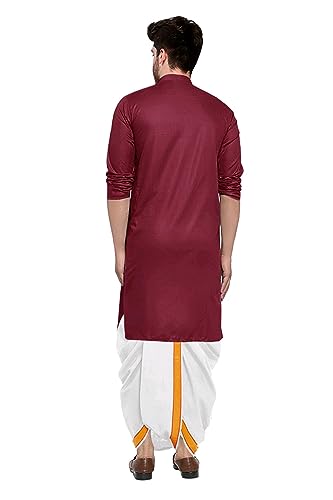 Image of Trustous Kurta Dhoti set for Mens (mahraj dhoti with kurta plain and classis look)
