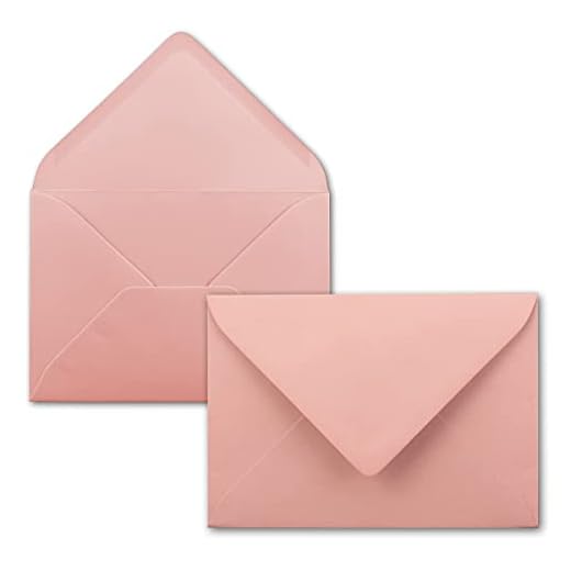 FarbenFroh Sobres de color rosa clásico, 75 unidades, DIN C5, 22,0 x 15,4 cm, adhesivo húmedo, sin ventana, tarjetas de Navidad, felicitaciones