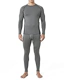 LAPASA Herren Sport Thermounterwäsche Set, Funktionsunterwäsche Skiunterwäsche für Winter sportliche leichte Sets (Thermoflux M53), XL, Dunkelgrau
