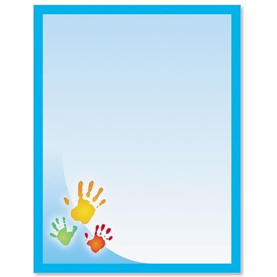 PaperDirect Boldly Colorful Handprints Stationery, 8.5 x 11, Acid-Free, Writing Paper for Letters, Invitations, Scrapbooking, Cards, 25 Sheets