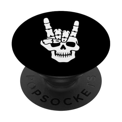 "Rock On" Skeleton Hand Funny Devil Horns Spooky Halloween PopSockets Adhesive PopGrip