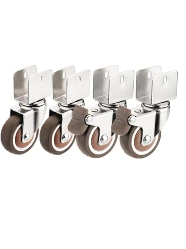 4 Pcs/Lot Mute 2-inch U-Type Plywood Soft Rubber Furniture Universal Caster Pulley Wheel Accessories(25mm-C)