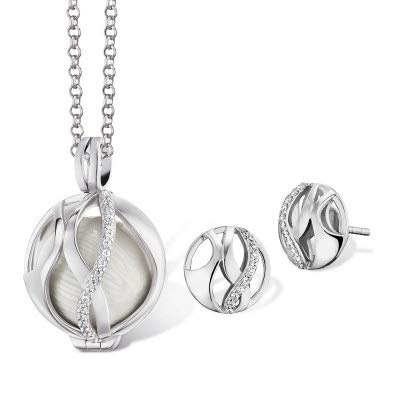 Preisvergleich Produktbild Engelsrufer Set Paradise, Kette mit Anhänger ink. Klangkugel und Ohrringen, rhodiniert