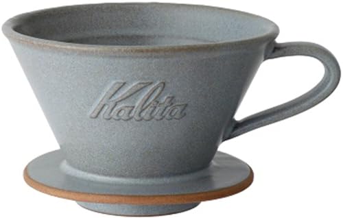 Carita Coffee Dripper Mino Ware High Heat Retention Pottery for 2 to 4 People Sand Gray #02105 Wave Series Made in Japan Drip Equipment For 2 People For 4 Cups Porcelain Stylish Outdoor