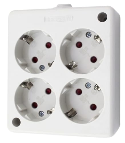 Base cuadrada 4T sin cable ni interruptor, ideal para conexiones eléctricas y montaje en diversos entornos.