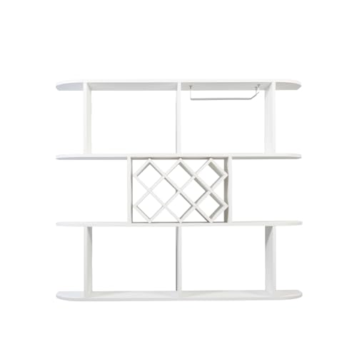 Soporte rústico para botellas de vino de 3 niveles, montado en pared miniatura 5