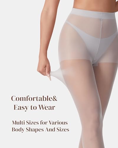 Image of leg elegant 3 Pairs 20D Women's Sheer Tights Ultra Sheer Pantyhose with Control Top