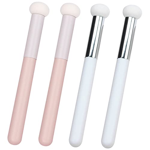 PATKAW 4 Piezas cepillo corrector de esponja ocultador pinceis maquilhagem esponja maquillaje cepillo de hojaldre de polvo de base pincel corrector de maquillaje mango de madera