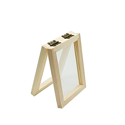 Worown 1 Paquet A7 Taille du papier (2 en 1) Moule de Fabrication Papier en Bois, 10 x 13 cm Fabrication Papier, Cadre Fabrication Papier pour L'artisanat en Papier Bricolage Cover