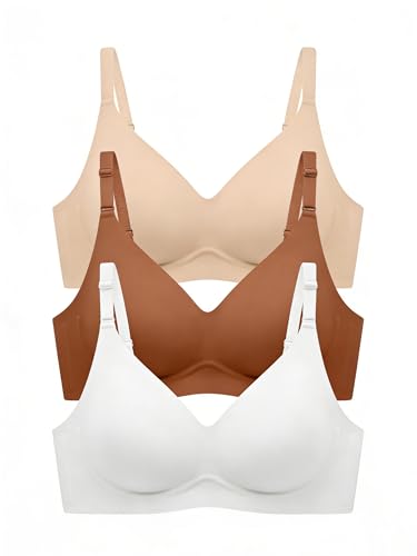 Cuteio Seamless Wireless Jelly Bras for Women - Lightly Padded Bra with Support, No Underwire Comfortable T-Shirt Bralette