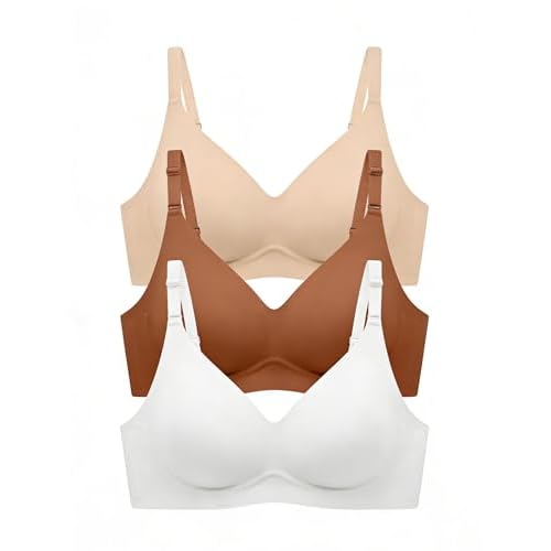 Seamless Wireless Jelly Bras for Women - Lightly Padded Bra with Support, No Underwire Comfortable T-Shirt Bralette