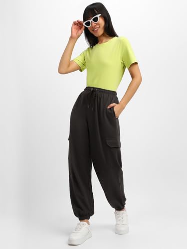 Image of JUNEBERRY 100% Pure Cotton Regular Fit Mid Rise Cargos with Pocket for Women & Girls