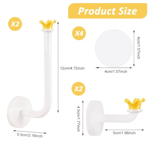 Image of HASTHIP 4PCS Adhesive Scrunchie Holder Organizer, Wall Hooks Waterproof | Frees Drawer Space, Adhesive Wall Mount, Waterproof Scrunchy Storage Stick Scrunchies Hook Headband Hairband Hair Ties Holder