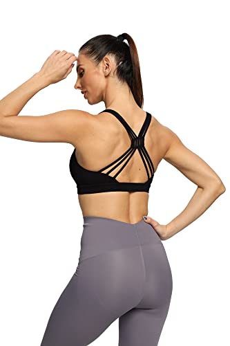 Altiland Strappy High Impact Sports Bras For Women Padded Supportive Fitness Athletic Workout Running Yoga Tops thumb #5