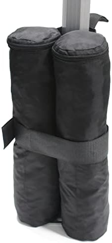 King Canopy Weight Bags for Instant Pop Up Canopy, Shelter, Sand Bags, Leg Weight, Patio, 4 Pack, Black, INAWB400