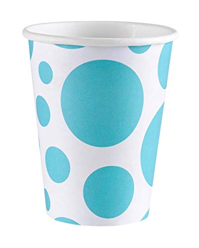 Caribbean Blue Dots Papieren Bekertjes 8 Stuks