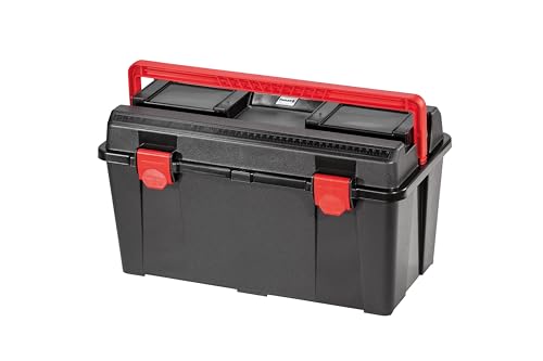 PARAT PROFI-LINE Allround Werkzeugkoffer leer 16 L | Robuster Werkzeugkoffer mit Trageeinsatz & Kleinteilemagazin | Leicht, abschließbar & mobil | Aus stabilem Polypropylen für Profis