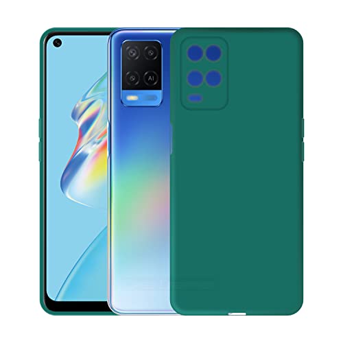 Image of Case Creation Liquid TPU Silicone Cover for Oppo A54 5G Soft Case,Anti-Dirty Slim Case Frosted Matte Cute Candy TPU Raised Bezel (Splash of Color) Back Case Cover for Oppo A54 5G - Glamour Red