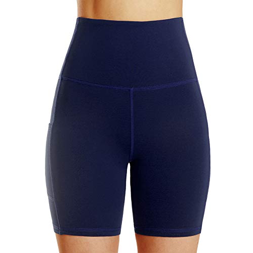 Q&M High Waist Yoga Shorts Compression Pants Athletic Yoga Shorts,S