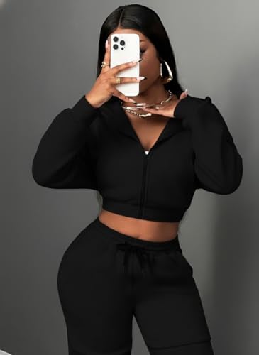 Image of Q - RIOUS Women's Baggy Mid Waisted Lounge Sweat Pants with Drawstring Athletic Flared Joggers with Pockets