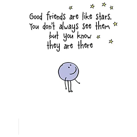 Good Friends Are Like Stars Birthday Card - Fun Smiley Face Cartoon Artwork Cover