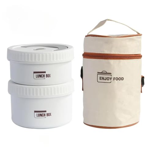 BLASHRD Fiambrera de Acero Inoxidable con Aislamiento Térmico, Recipiente para Comidas con Bolsa Aislante, Almacenamiento de Alimentos para Comidas Frías y Calientes A