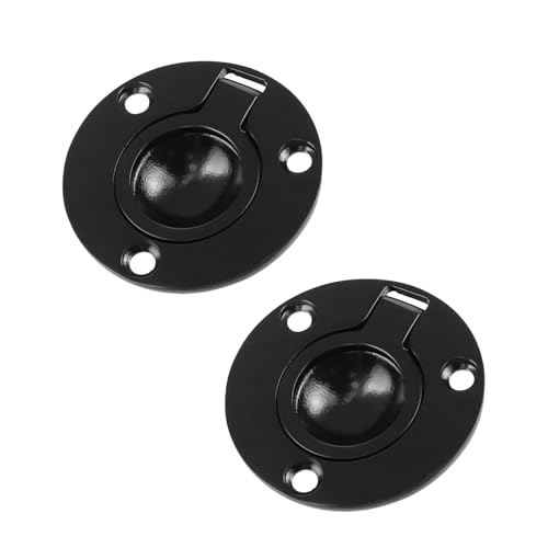 Bitray 2Pcs Black 316 Stainless Steel Round Flush Pull Ring