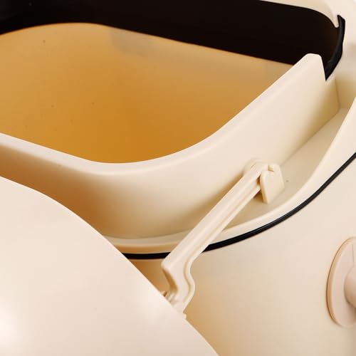 Caneca de basura colgante de pared 9l con tapa beige miniatura 5
