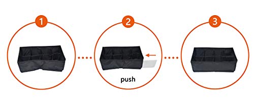 MCIGICM Underwear Drawer Organizer, Bra Houseware Closet Underwear Organizer Drawer Divider, Foldable Storage Box for Bras, Underwear, Socks, Neck Ties
