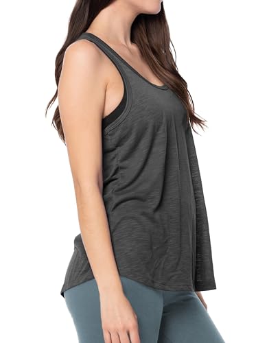 Image of Sexy Basics Women's Everyday Flowy Burnout Slub Racer Back Tanks | Active Workout Tops | Multi Packs & Colors