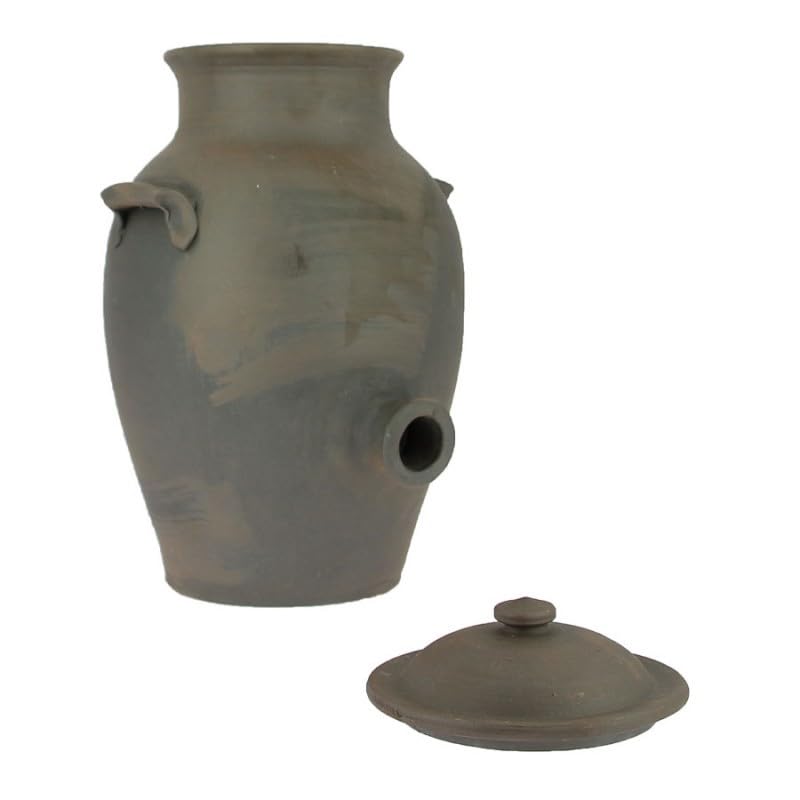 Aceto in gres bianco 3L ceramica artigianale Turgis (Marrone)