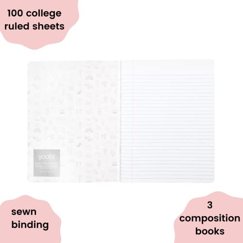 Yoobi | Composition Notebook | College Ruled Paper | Printed Variety Pack (Mint Twinkle) #TOP4