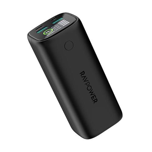 RAVPower Ultra PD Pioneer 20000mAh Power Bank 100W Max Output 70W Two-Way Fast Charging Smart Digital Display 4-Device Charging Compact Portable Charger for Laptop Tablet Smartphone PB208ULTR