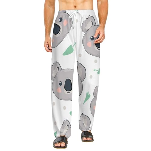 Bas de pyjama raton laveur pour femme pantalon de nuit fluide avec poches taille S