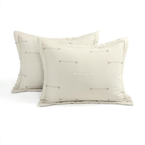 Image of Lush Decor Boho Stripe Clip Woven Textured Jacquard Comforter 3 Piece Set King /California King Neutral & Brown - Neutral Bedding Set King Comforter