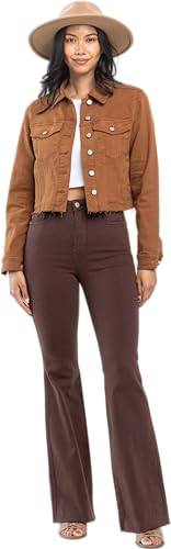 Judy Blue Women's High-Rise Tummy Control Garment Dyed Flare Jeans 88803 (Expresso Brown, 15)4