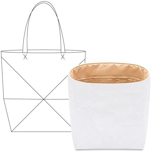 FANJI Project Bolsa organizadora para bolsa LOEWE média dobrável em pele de bezerro brilhante, ajuste personalizado dentro de vanile premium, leve, resistente à água, inserção de bolsa com suporte de