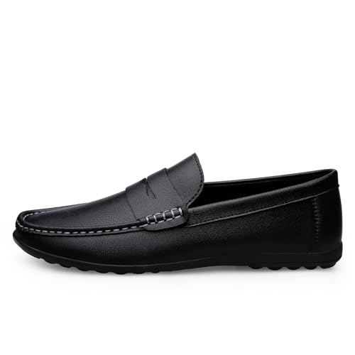 Men's Loafers Round Toe Vegan Leather Penny Loafers Flexible Flat Heel Resistant Casual Slip On3