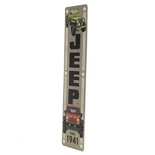 Open Road Brands Jeep Vertical Embossed Metal Sign - Vintage Jeep Sign For Garage Or Man Cave #TOP1
