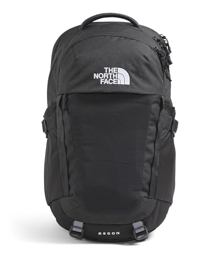 The North Face Recon Everyday Laptop Backpack - Daypack, Water Repellent, Laptop Sleeve, 2 Water Bottle Pockets, Asphalt Grey Light Heather/TNF Black-NPF, One Size