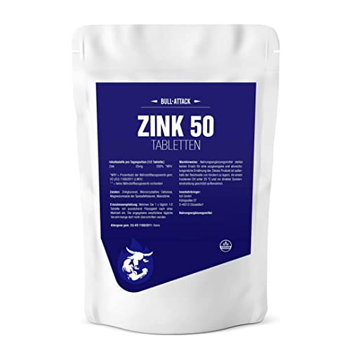 Zinc 50 Depot 250 tabletas veganas á 50mg| 25mg = 1/2 tableta | Gluconato de zinc puro | Acné, sistema inmunológico, construcción de músculos, testosterona | La mejor calidad Made in Germany