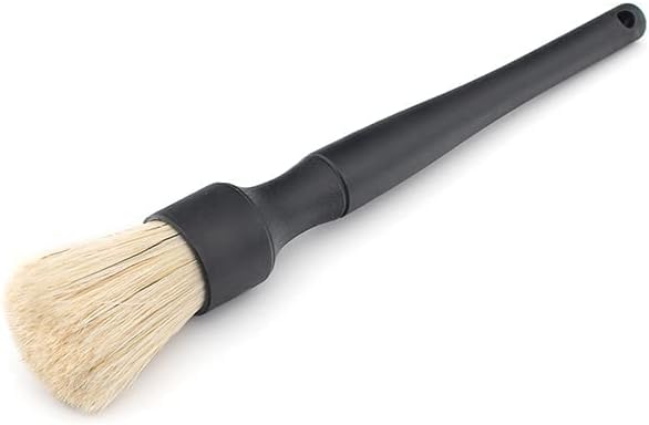 Boar Hair Detailing Brush Large, Comfortable Grip and Heavy-Duty Scrubbing for Interior, Exterior, Engine Bay, Wheels, Exhaust Tips, Textured Plastic