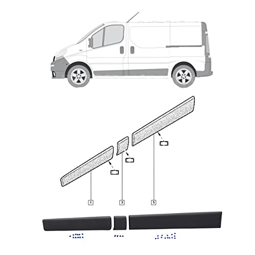 MKAREPART Set di pannelli di protezione per portiera laterale, compatibile con Vivaro Trafic MK2 Primaster 2001-2014