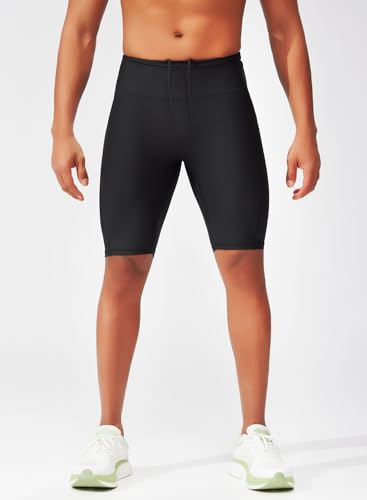 MIZOK Mens Running Half Tight Compression Short Gym Workout Bike Shorts with Built-in Phone Pockets3