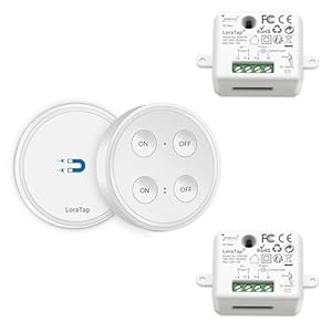 LoraTap Funk Lichtschalter Set 1 Fernbedienung 2 Empfänger