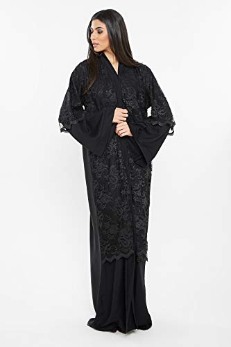 Nukhbaa Womens Abaya Made With Fine Fabric, Comes With Matching Hijab AJ102A Traditional (pack of 5)