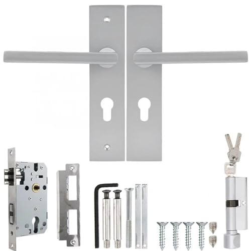 Manijas De Puerta Cerradura de manija puerta estilo europeo for interior, dormitorio, sala estar, cerradura tirador mecánica, seguridad for el hogar