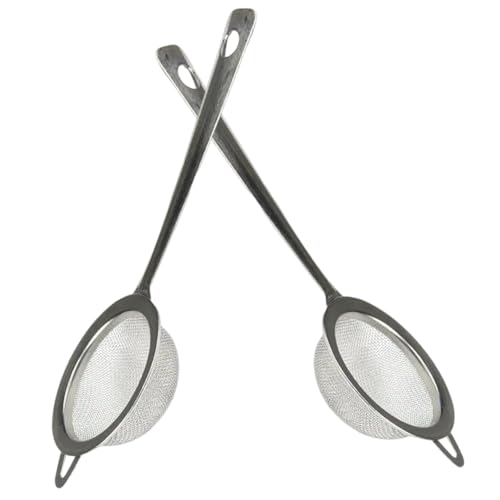 2 Pcs Stainless Steel Tea Strainers - Fine Mesh Loose Leaf Tea Strainers for Teapot & Mug Durable Tea Filter for Smooth Tea Brewing Easy to Clean