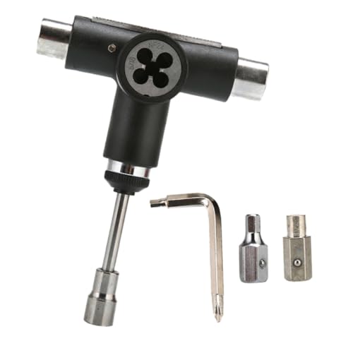 CORHAD One Portable T Tool Skateboard Tool Set for Skateboards Mini Skateboards and Cruisers Durable Heavy Duty Design Black